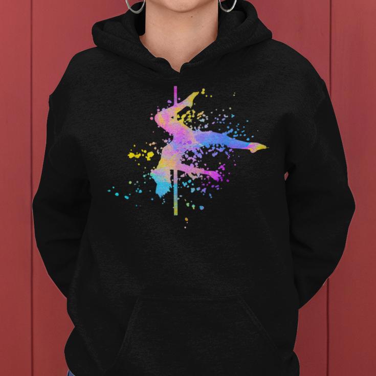 Poledance Bar Pole Dance Fitness Paint Splash Women's Kapuzenpullover für Damen