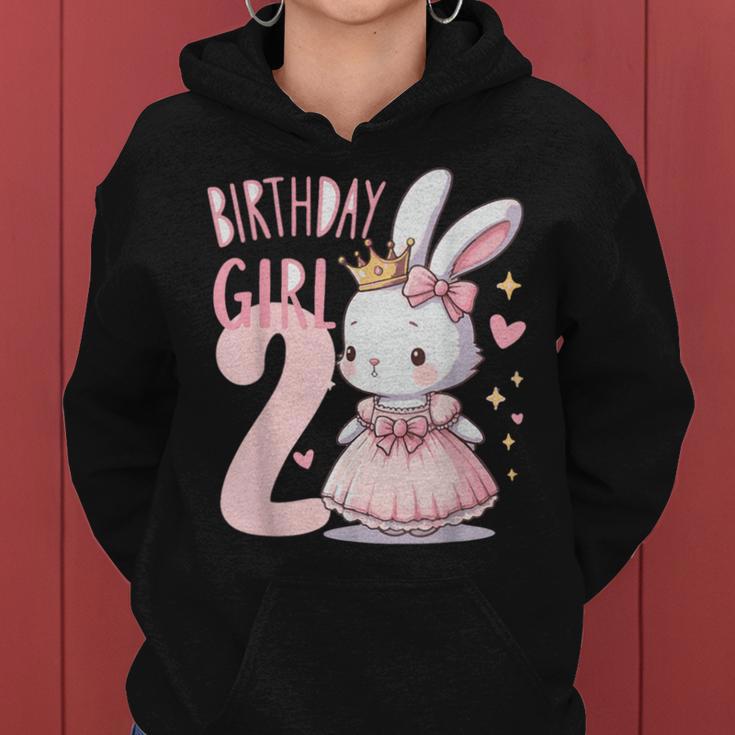 Rabbit Princess Children's Birthday 2 Years Girls Pink Kapuzenpullover für Damen