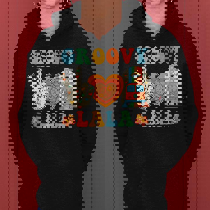 Retro Groovy Lala Grandma Hippie Family Matching Women Hoodie