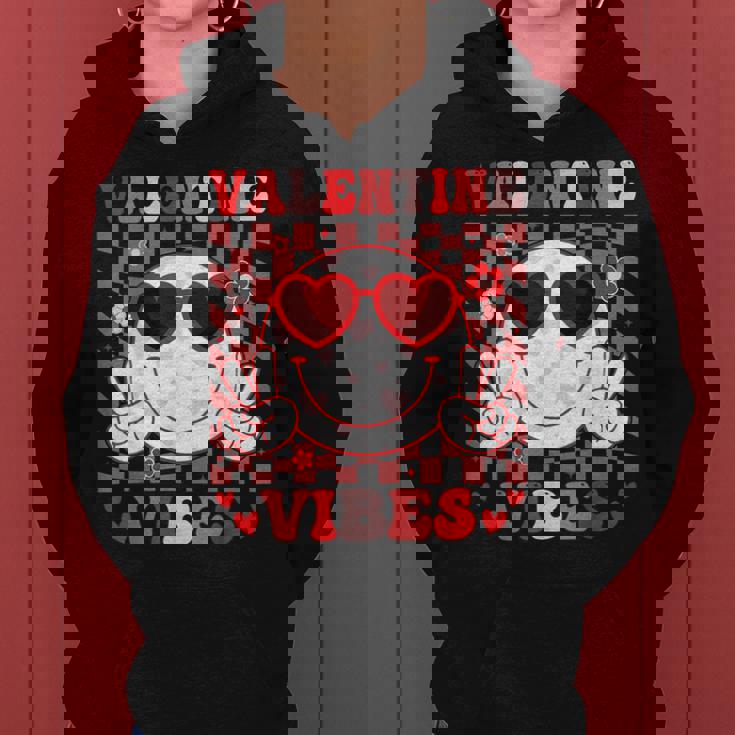 Retro Groovy Valentines Day Girl Valentine Vibes Women Hoodie