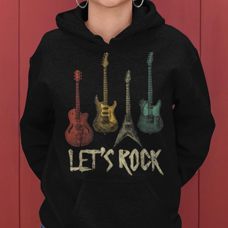 Lets Rock N Roll Guitar Retro Women's Kapuzenpullover für Damen