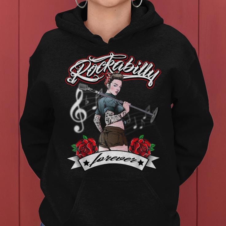 Rockabilly Girlintage Retro Rock N Roll Tattoo Pin Up Kapuzenpullover für Damen