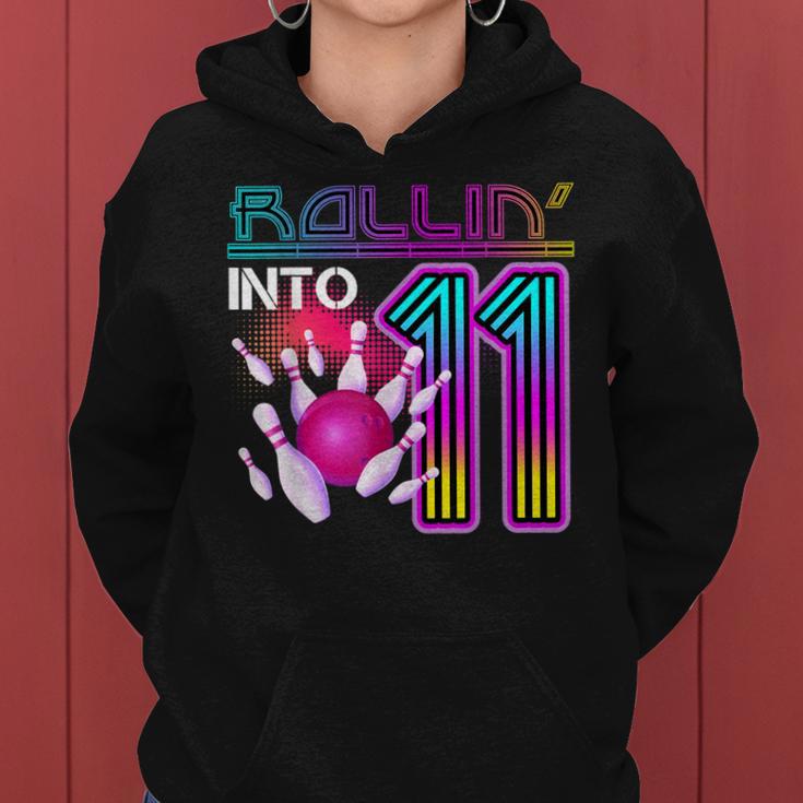 Rolling Into 11 Year Old Bowling Lover 11Th Birthday Kapuzenpullover für Damen