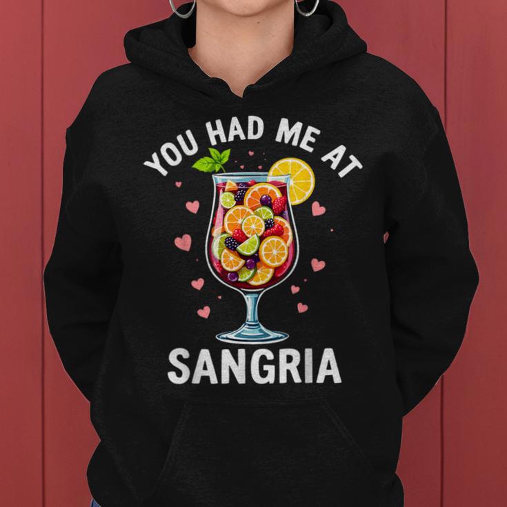 You Had Me At Sangria Wine Lover Drink Kapuzenpullover für Damen