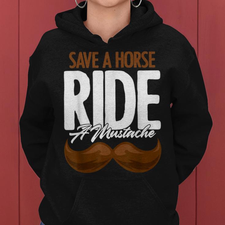 Save A Horse Ride A Mustache Statment Headband Facial Hair Kapuzenpullover für Damen