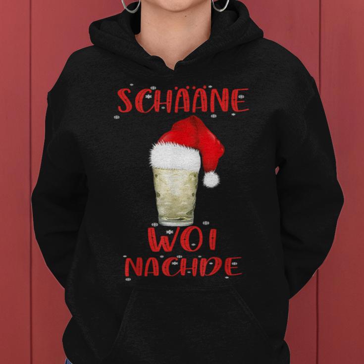 Schääne Woi Nachde Woinachde Christmas Wine Riesling Kapuzenpullover für Damen