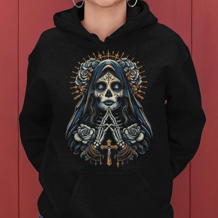 Skull Santa Muerte Christian Kapuzenpullover für Damen