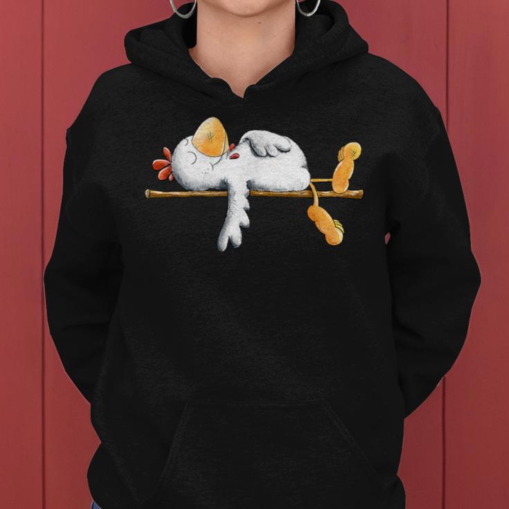 Sleeping Chicken I Hen Bird Fun I Chicken Dream Kapuzenpullover für Damen