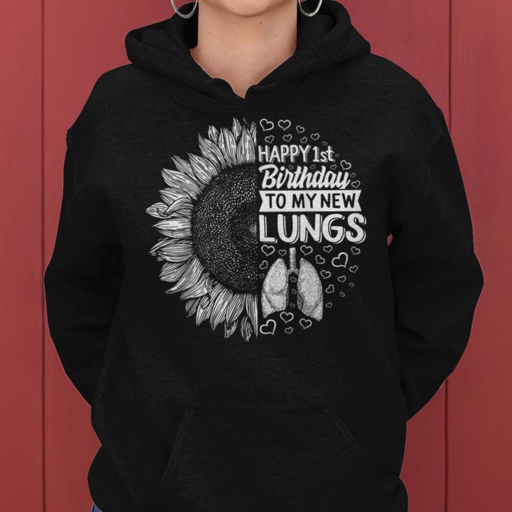 Survivor Of Lung Transplantation Happy 1St Birthday My New Lunge Kapuzenpullover für Damen