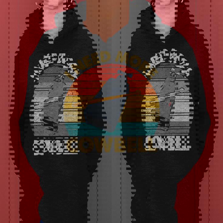 Vintage More Cowbell Sarcastic Humor Music Lover Women Hoodie