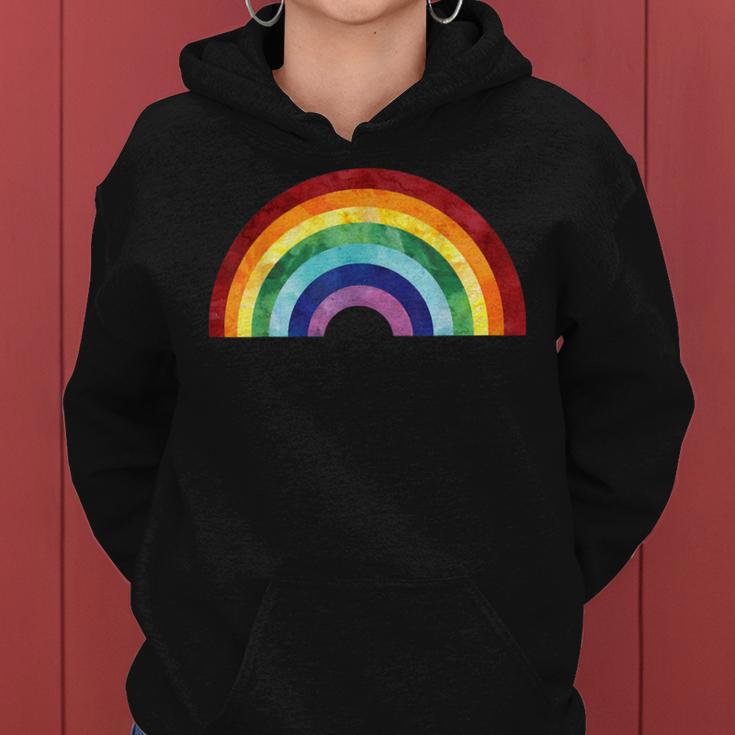 Vintage Rainbow With Beautiful Colourful Colours Love Peace Kapuzenpullover für Damen