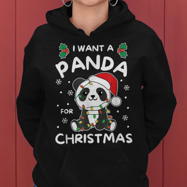 I Want A Panda For Christmas Cute Pandas Kapuzenpullover für Damen