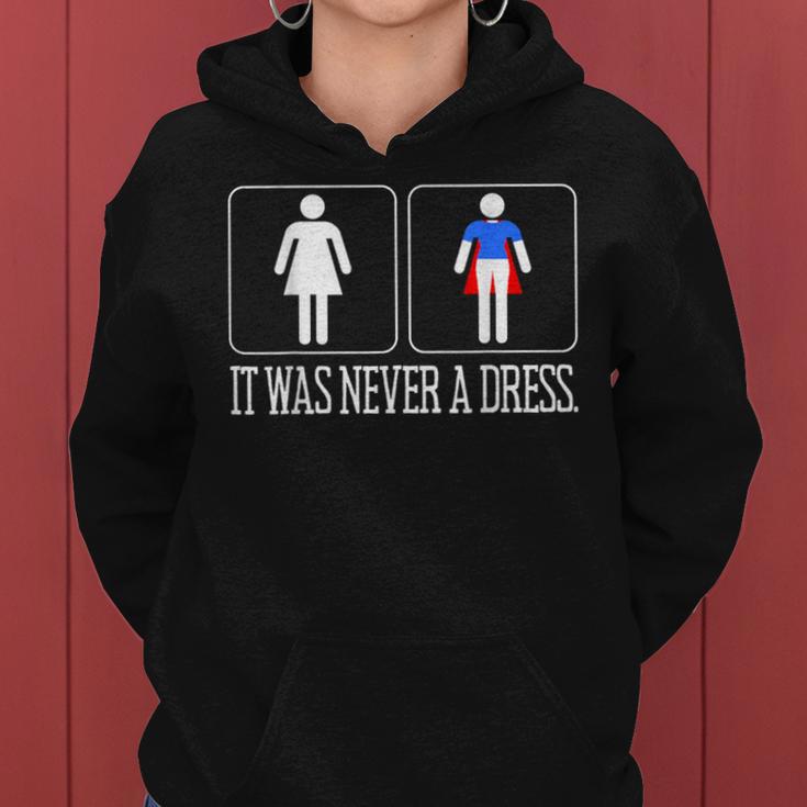 Women's It Was Never A Dress Superheroine Women's Power Feminist Kapuzenpullover für Damen