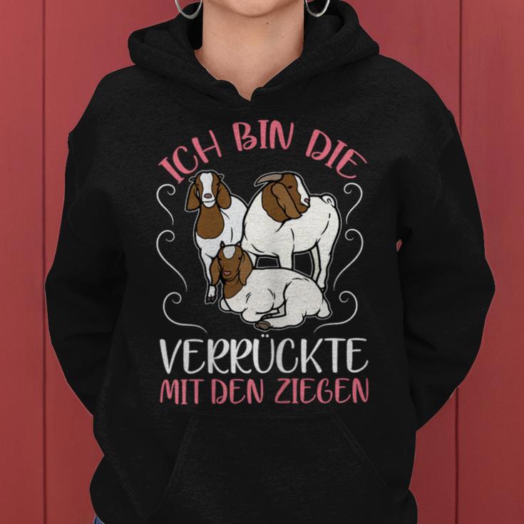 Women's Ich Bin Dieerrückte Mit Den Goat Ich Bin Dieerrückte Mit Kapuzenpullover für Damen