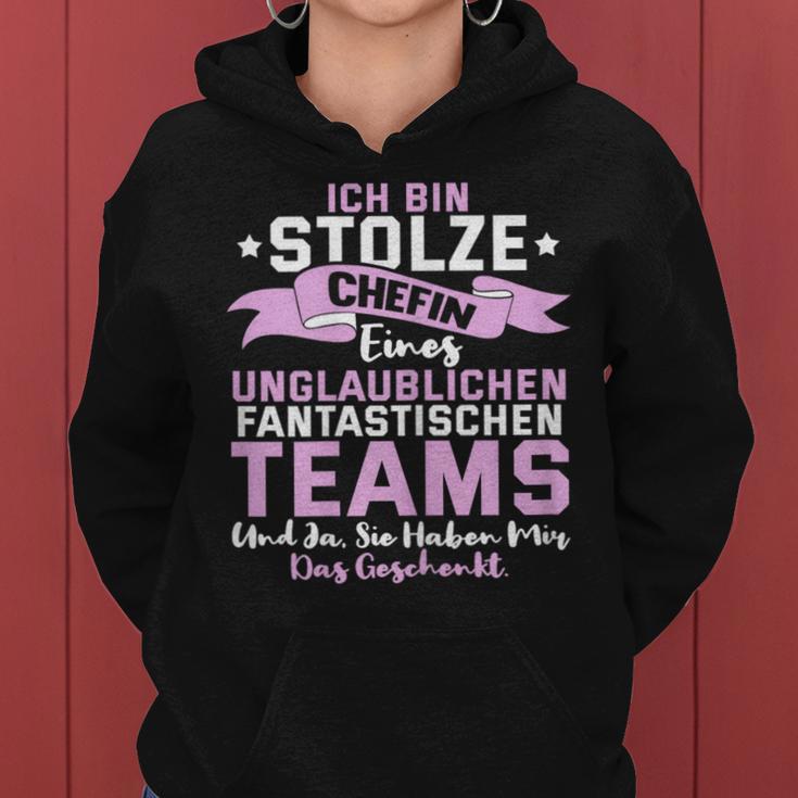 Women's Ich Bin Stolze Chefin Einer Unbelievably Fantastic Team Kapuzenpullover für Damen