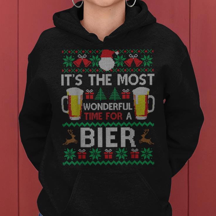 Most Wonderful Time For A Beer Ugly Christmas Sweater Kapuzenpullover für Damen