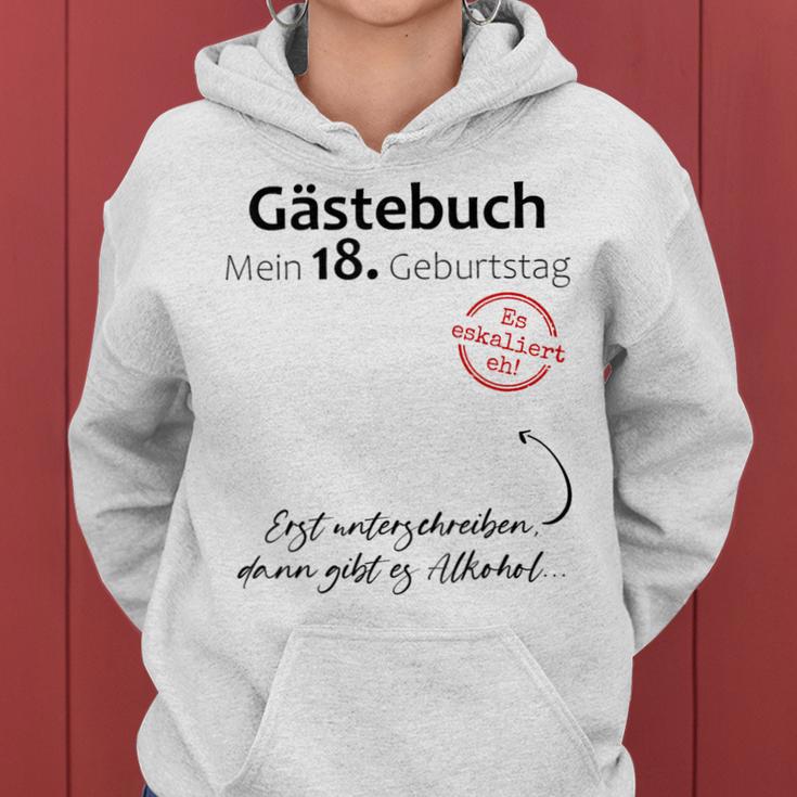 18Th Birthday Party Guest Book Boys Girls Decorative Kapuzenpullover für Damen