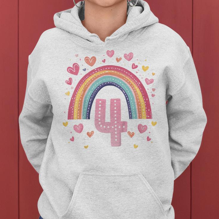 Children's Birthday 4 Girls Rainbow Fairy Four 4 Years Kapuzenpullover für Damen