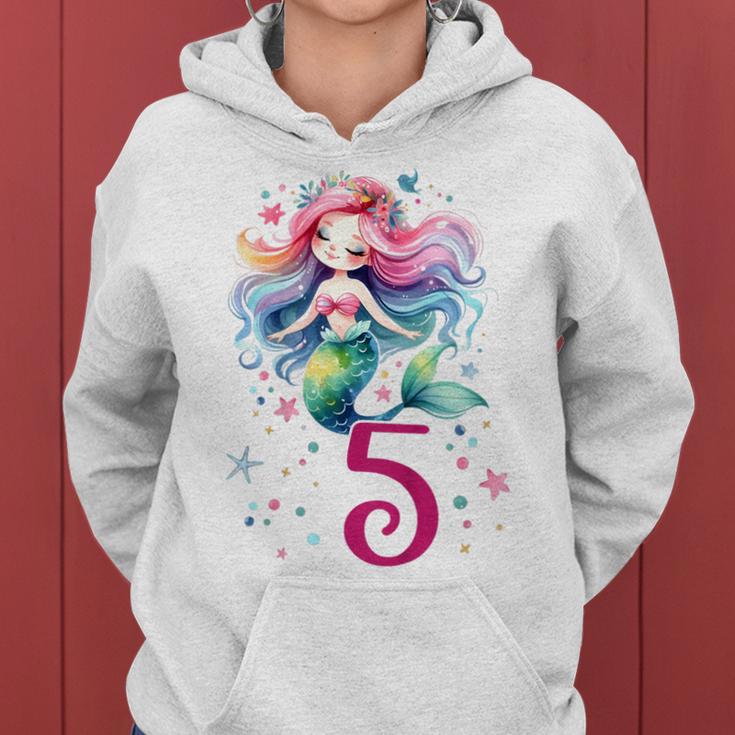 Children's Birthday 5 Mermaid Girls Five 5 Years Old Kapuzenpullover für Damen