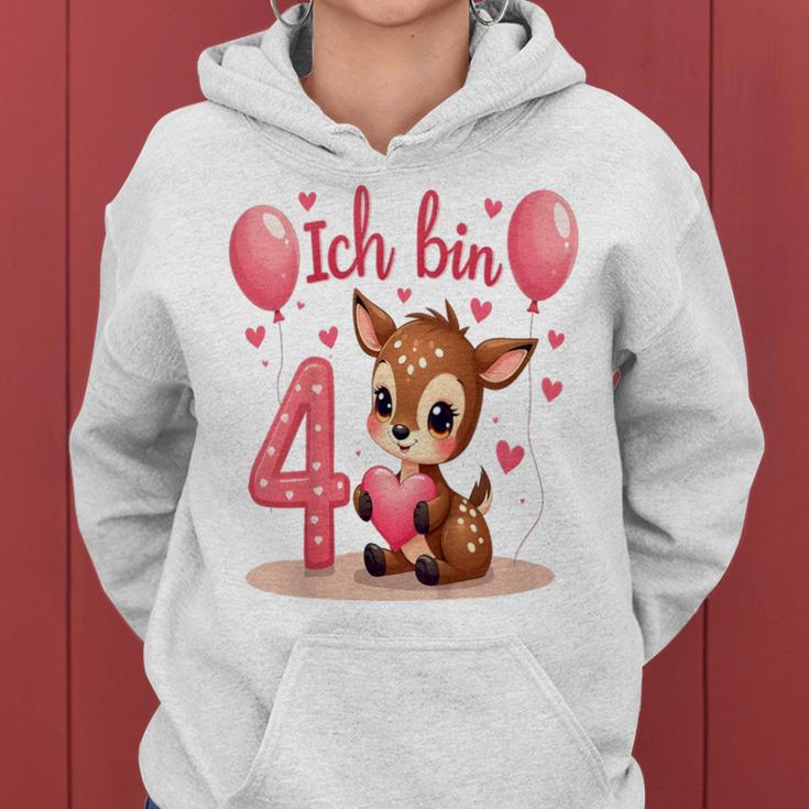 Children's Cute Deer I Am 4 Children's Birthday 4Th Birthday Girl Kapuzenpullover für Damen