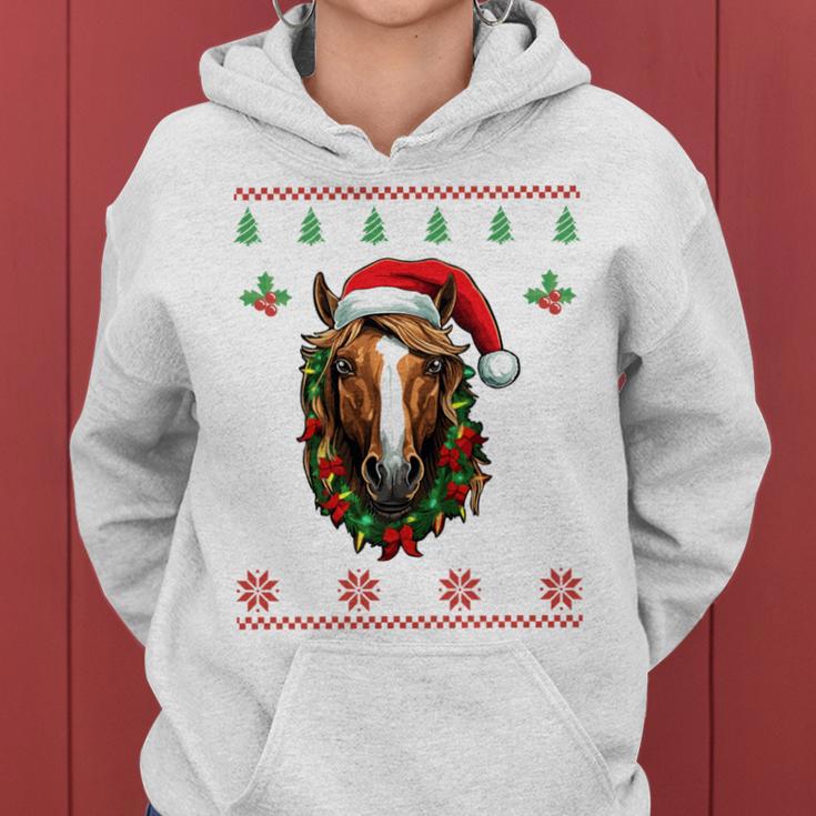 Christmas Jumper With Horse Pony For Adults And Children Kapuzenpullover für Damen