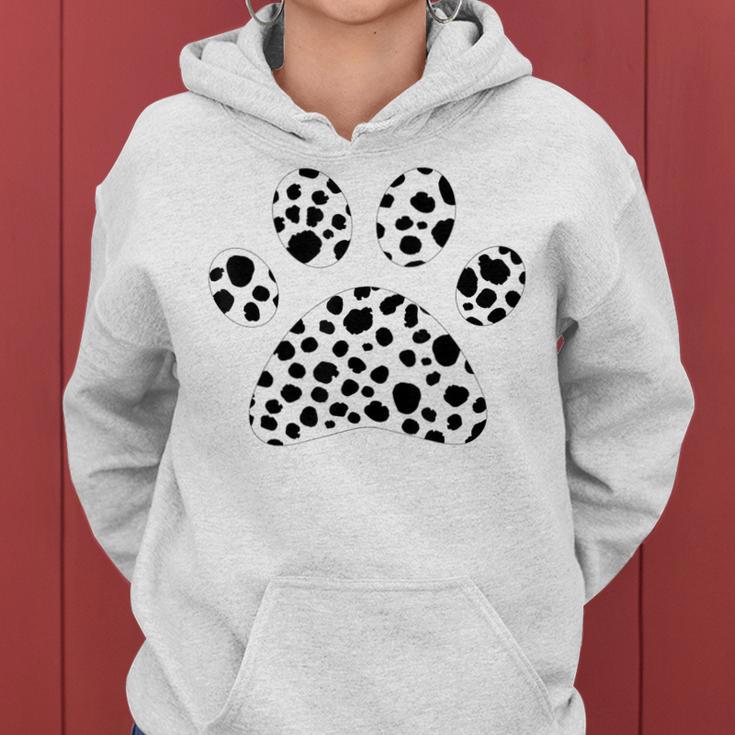 Dalmatian Dog Paw Polka Dot Polka Dot Women Kapuzenpullover für Damen