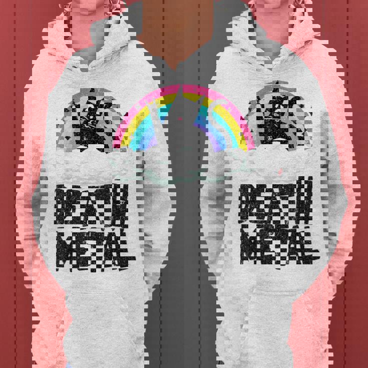 Death Metal Cat Satanic Banda De Punk Rock Para Niños Metal Rainbow Sudadera con capucha para mujer