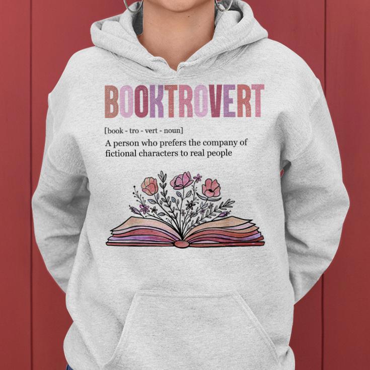 Booktrovert Definition Book Lovers Librarian Flowers Kapuzenpullover für Damen