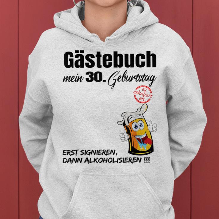 Guest Book 30Th Birthday Man Woman 30Th Birthday Decoration Kapuzenpullover für Damen