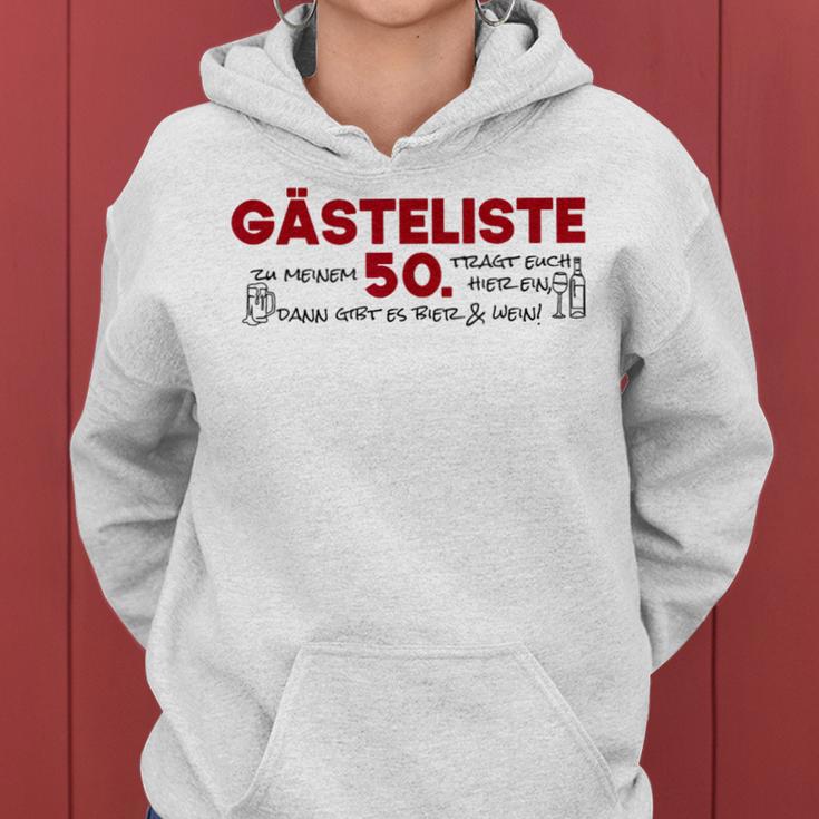 Guest List 50Th Guest List Guest Book 50Th Birthday Woman Man Kapuzenpullover für Damen