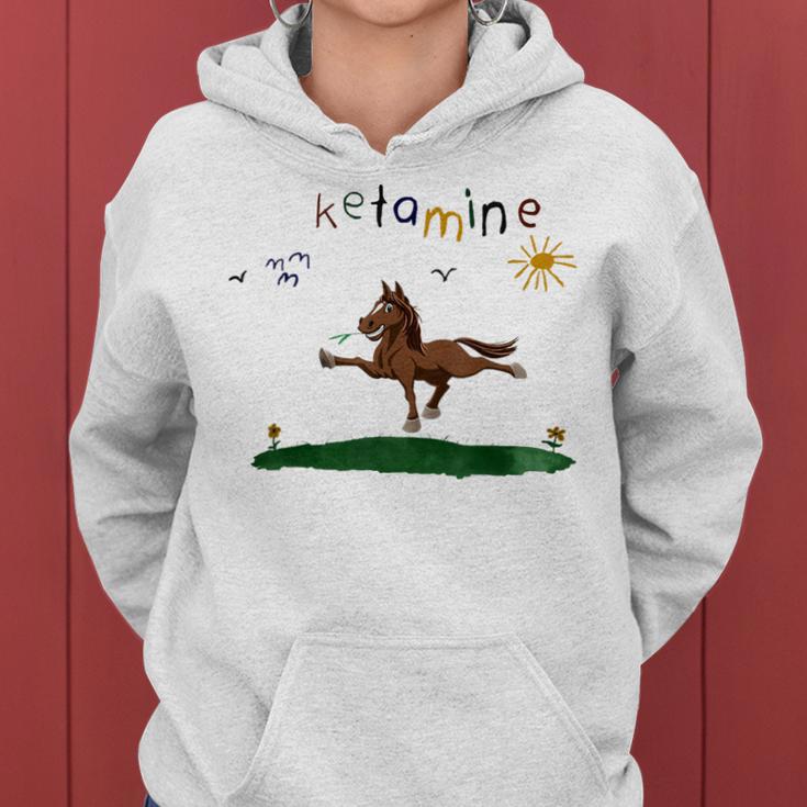 Ketamineintage Colourful Ketamine Horse Blue Kapuzenpullover für Damen