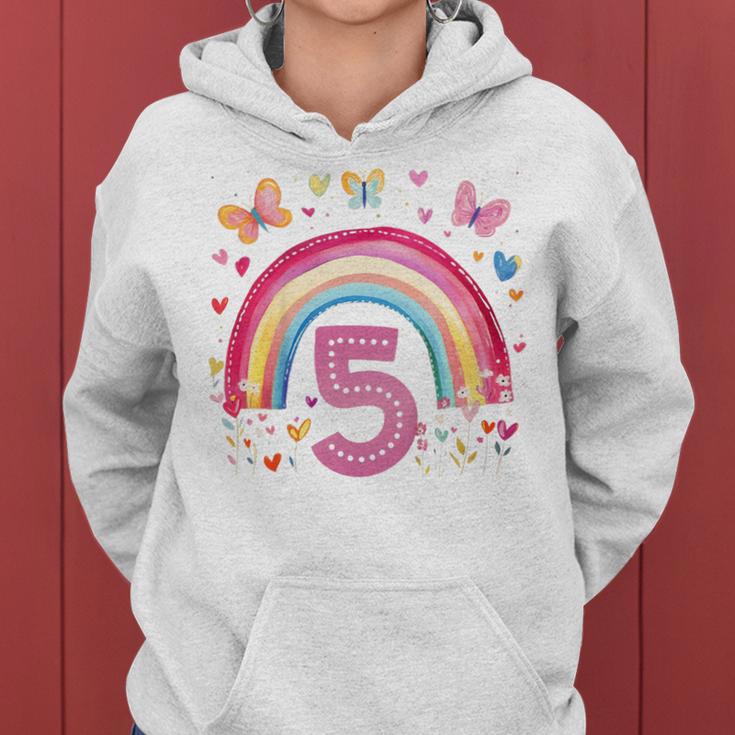 Kinder Geburtstag 5 Mädchen Regenbogen Fee Fünfter 5 Jahre Alt Kapuzenpullover für Damen