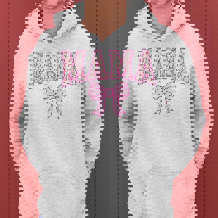 Mama Coquette Bow Retro Pink Aesthetic Mother's Day Mom Life Women Hoodie