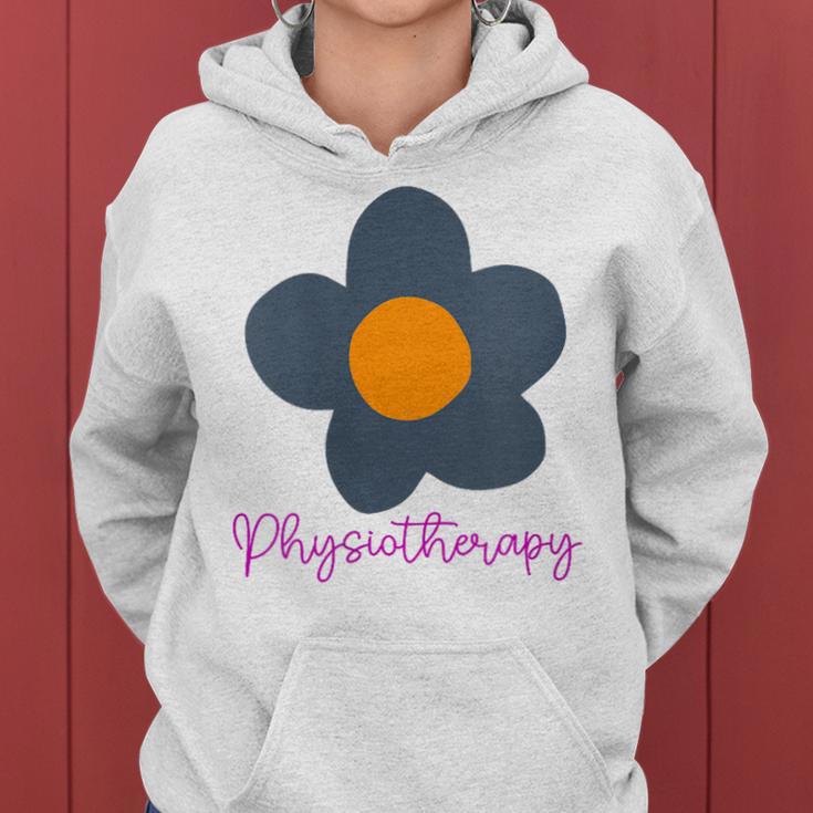 Physiotherapy Flower Blue Kapuzenpullover für Damen