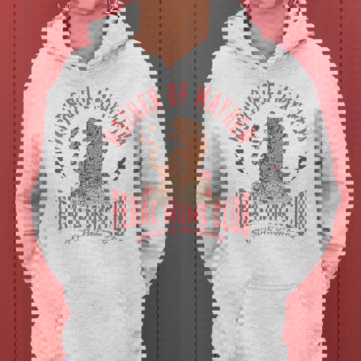 Retro Mother Of Mayhem Feral Moms Club Moms Women Hoodie