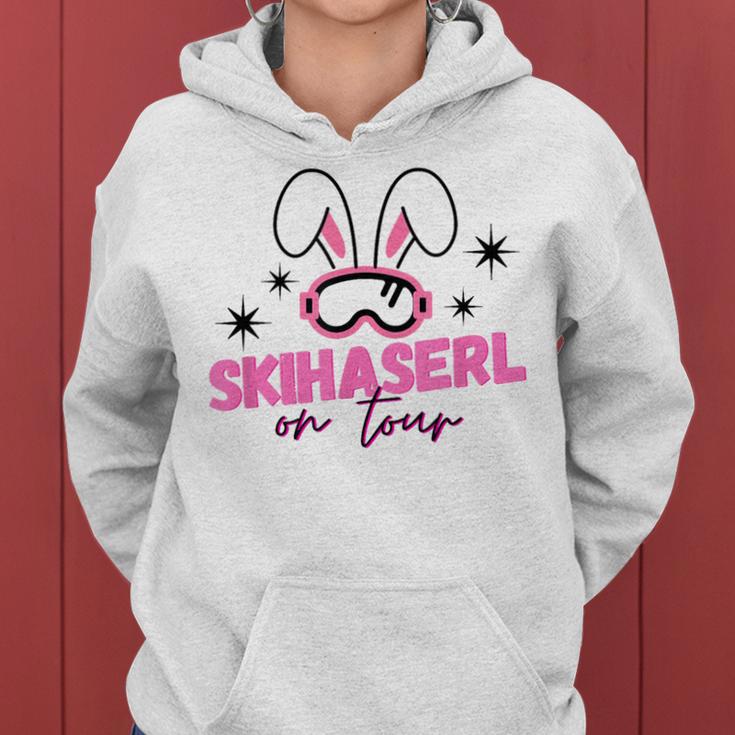 Skihaserl On Tour Apres Ski Bunny Ski Holiday Hut Gaudi Kapuzenpullover für Damen