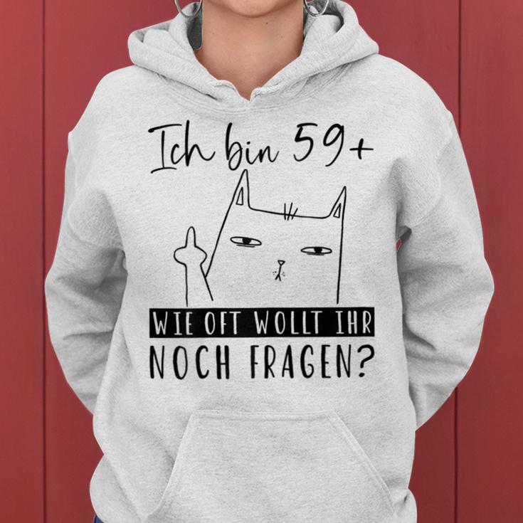 Women's 60Th Birthday Ich Bin 59 Cat 60 Years Woman S Kapuzenpullover für Damen