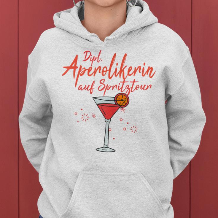 Women's Dipl Aperolian On Spritztour Humour Fun S Kapuzenpullover für Damen