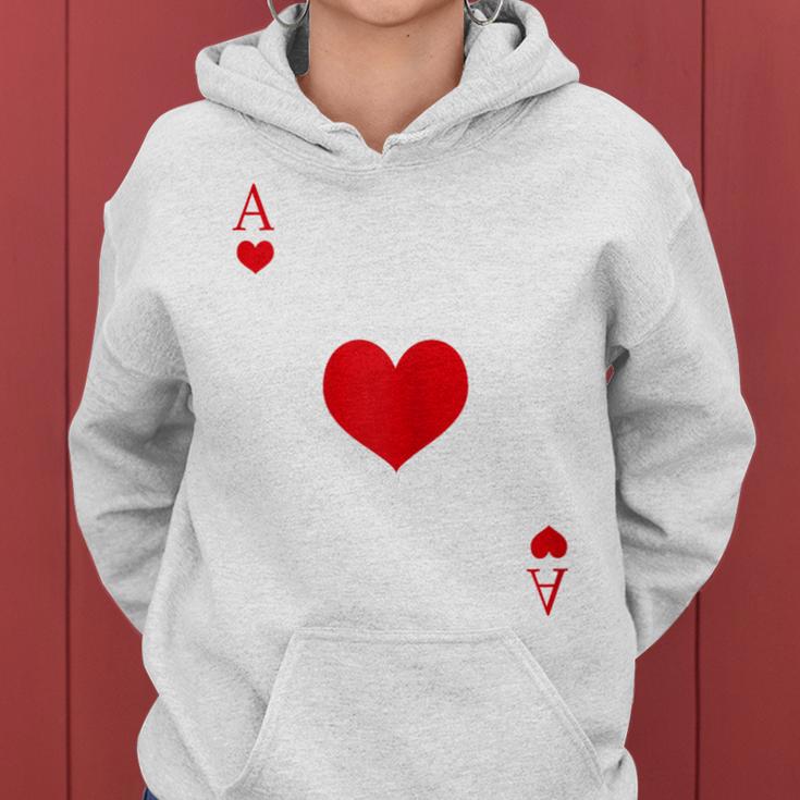 Women's Heart Ass Costume Playing Card Game Poker Skat Carnival Kapuzenpullover für Damen