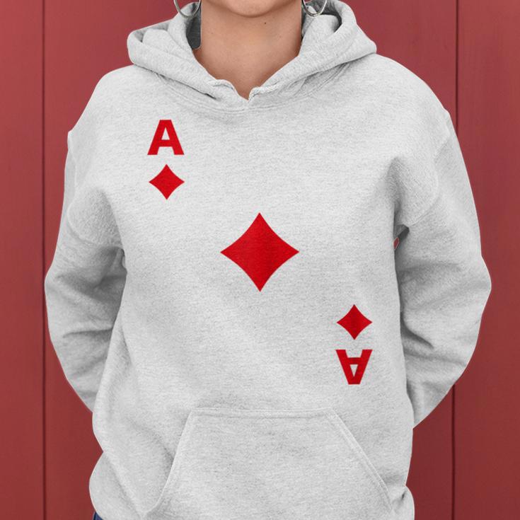 Women's Playing Card Chequered Ace Card Costume Fancy Dress Ass Groups Kapuzenpullover für Damen