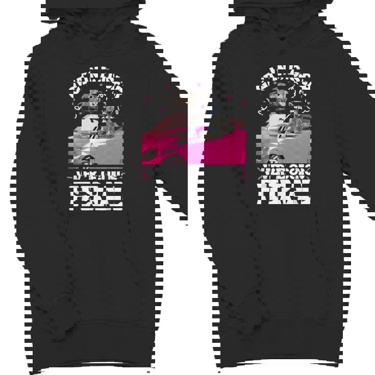 Get In Loser We're Going Feral Unisex Youth Hoodie - Raccoon Opossum Meme
