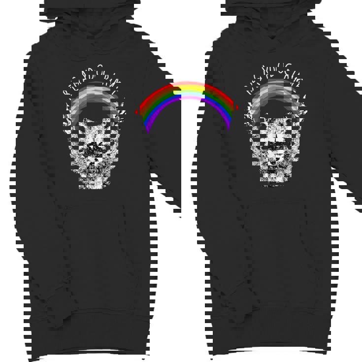 Raccoon LGBT Pride Youth Hoodie - Be Gay Do Crime Rainbow Design