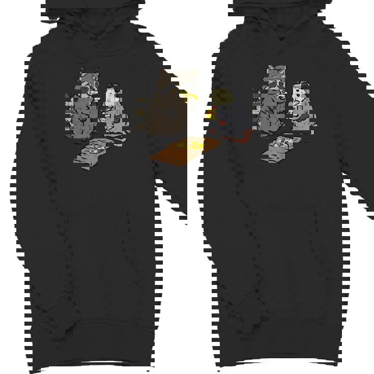 Raccoon & Opossum Pizza Party Hoodie- Unisex Street Style