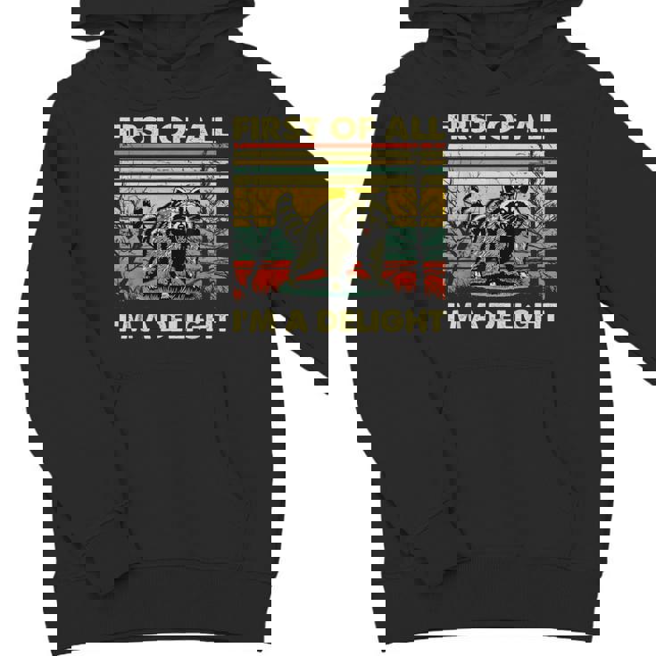Retro Delightful Angry Raccoon Hoodie - Unisex Youth Casual