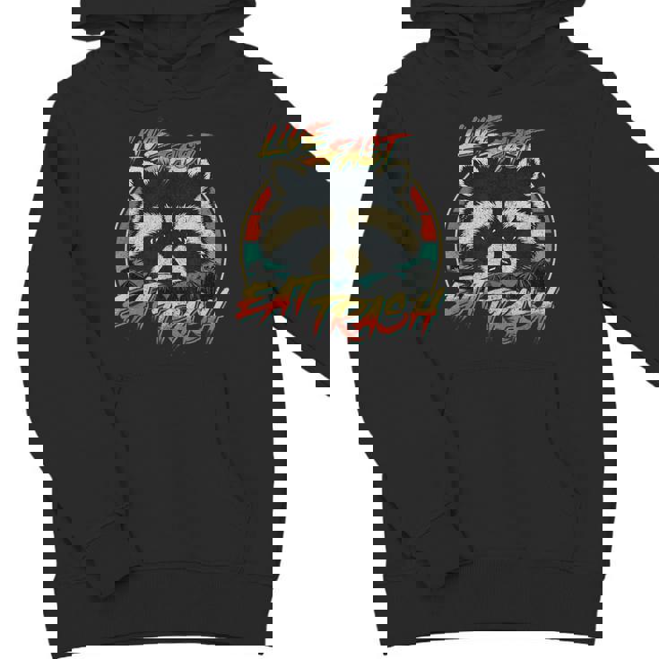 Retro Raccoon Youth Hoodie - Live Fast, Eat Trash Unisex Style
