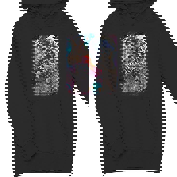 Three Raccoon Moon Youth Hoodie | Fun Unisex Meme Style