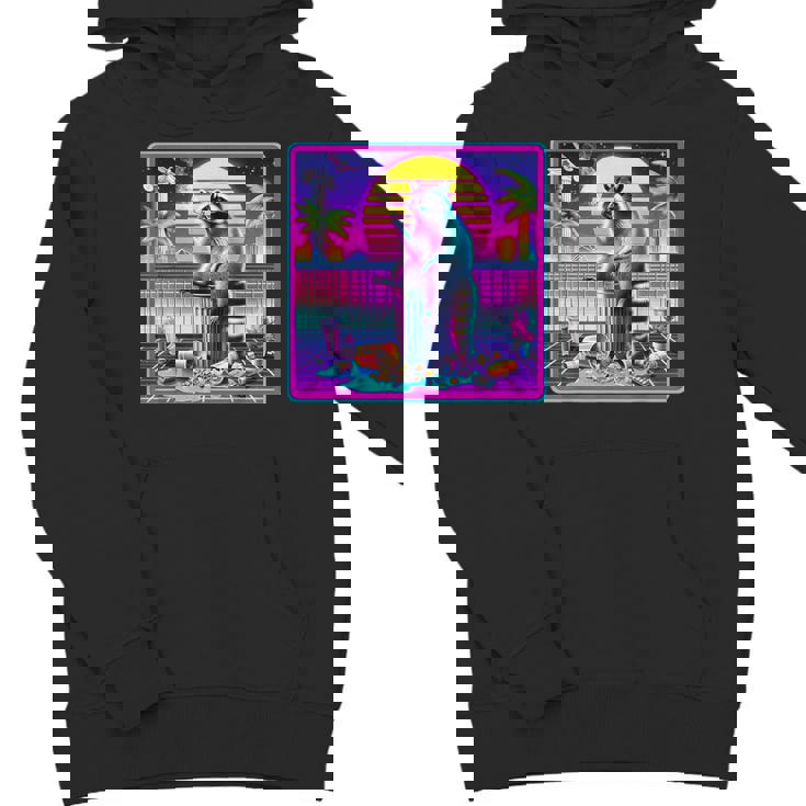 Vaporwave Raccoon Hoodie | Retro Synthwave Youth Unisex