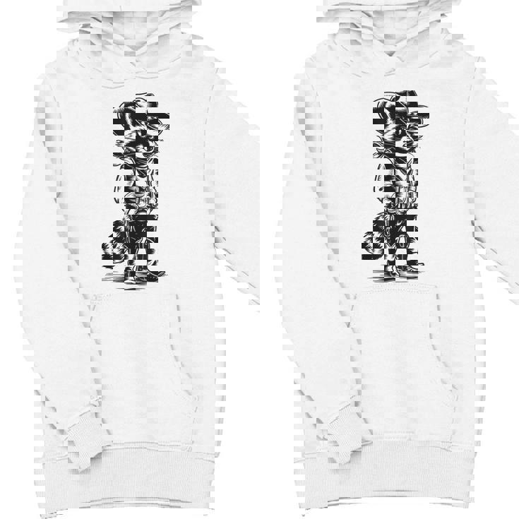 Raccoon Cowboy & Cowgirl Western Unisex Hoodie | Rustic Country Style
