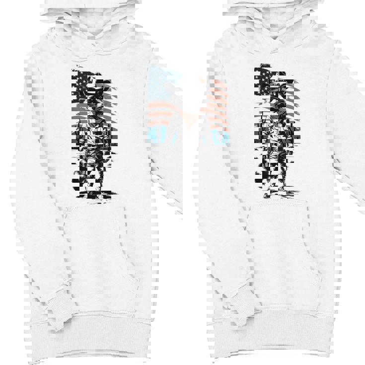 Raccoon Cowboy Hoodie - Vintage Western Small Unisex Youth - Multicolor