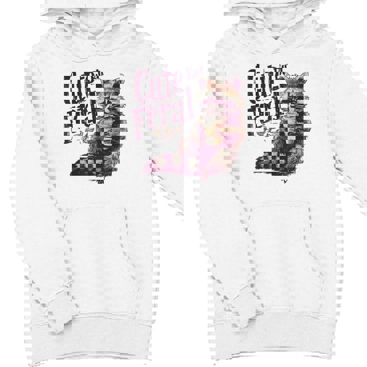Raccoon Hoodie for Youth - Vintage Coffee Lover Design